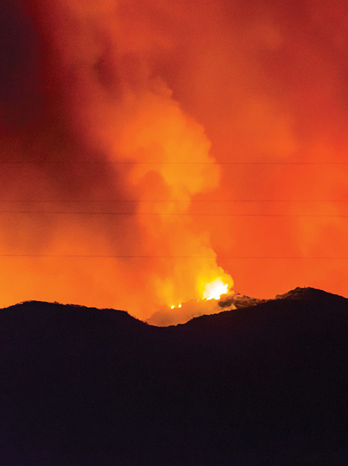 A burning wildfire