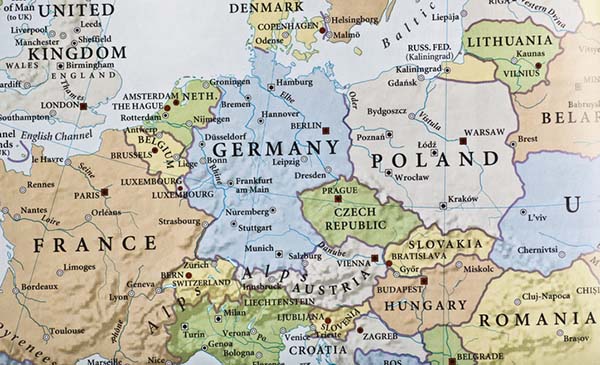 Map of the Netherlands, France, and Romania.