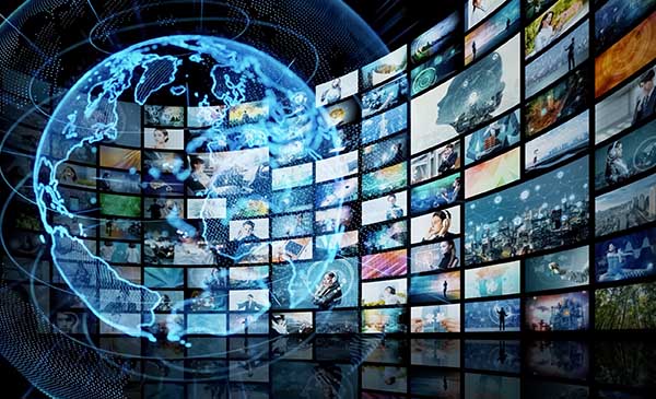 Visual concept of global news and education