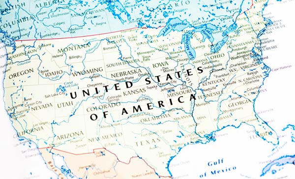 Map of the United States of America