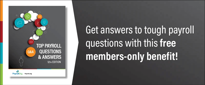PayrollOrg's 12th Edition Top Payroll Questions and Answers logo