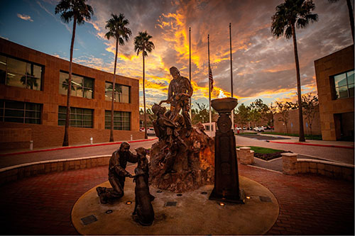 “The Tribute” memorial statue in front of the RFOTC