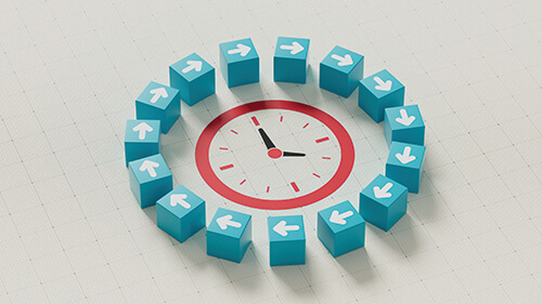 Clock representing the concept of time management.